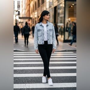 NWT Sanctuary Oversized Acid Wash Denim Jacket